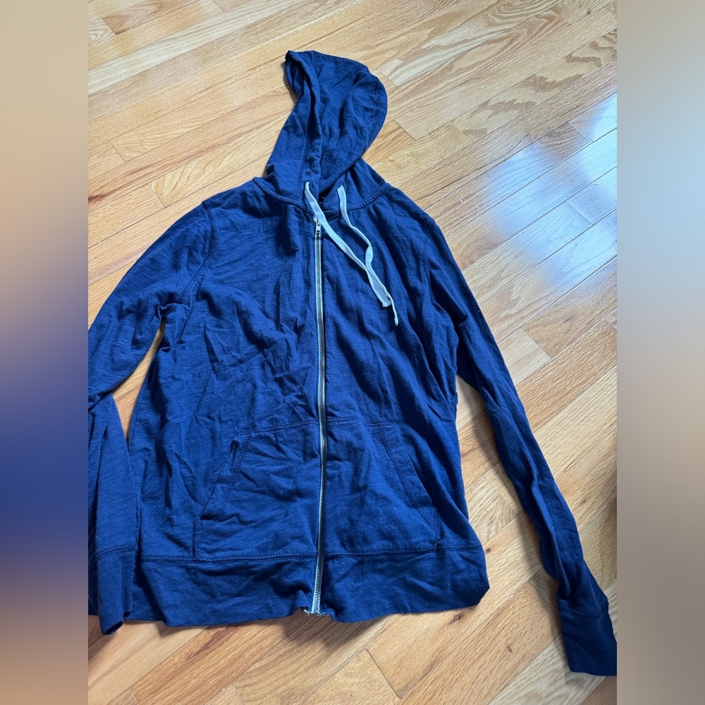 blue old navy zip up hoodie size m